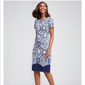 Talbots Medallion print dress 8 NWOT